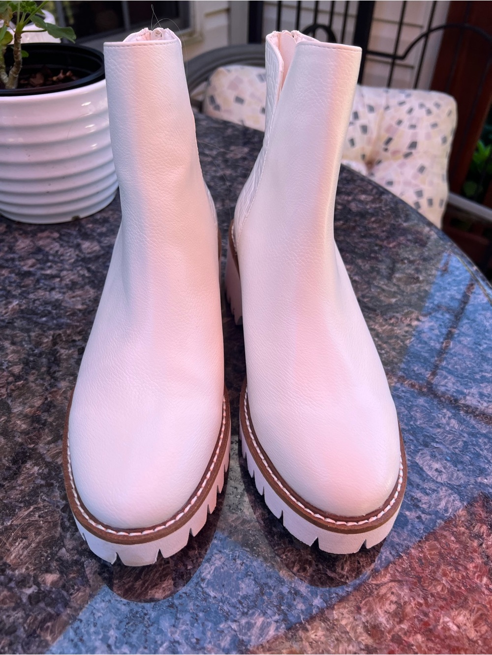 Coconuts by Matisse White Chunky Sole Ankle Booties